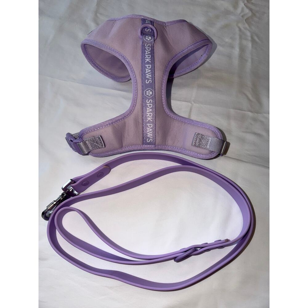 Spark Paws Large Ultra-Soft Lilac Activewear Harness Waterproof nylon leash
